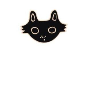 Black Cat Face Pin Brooch